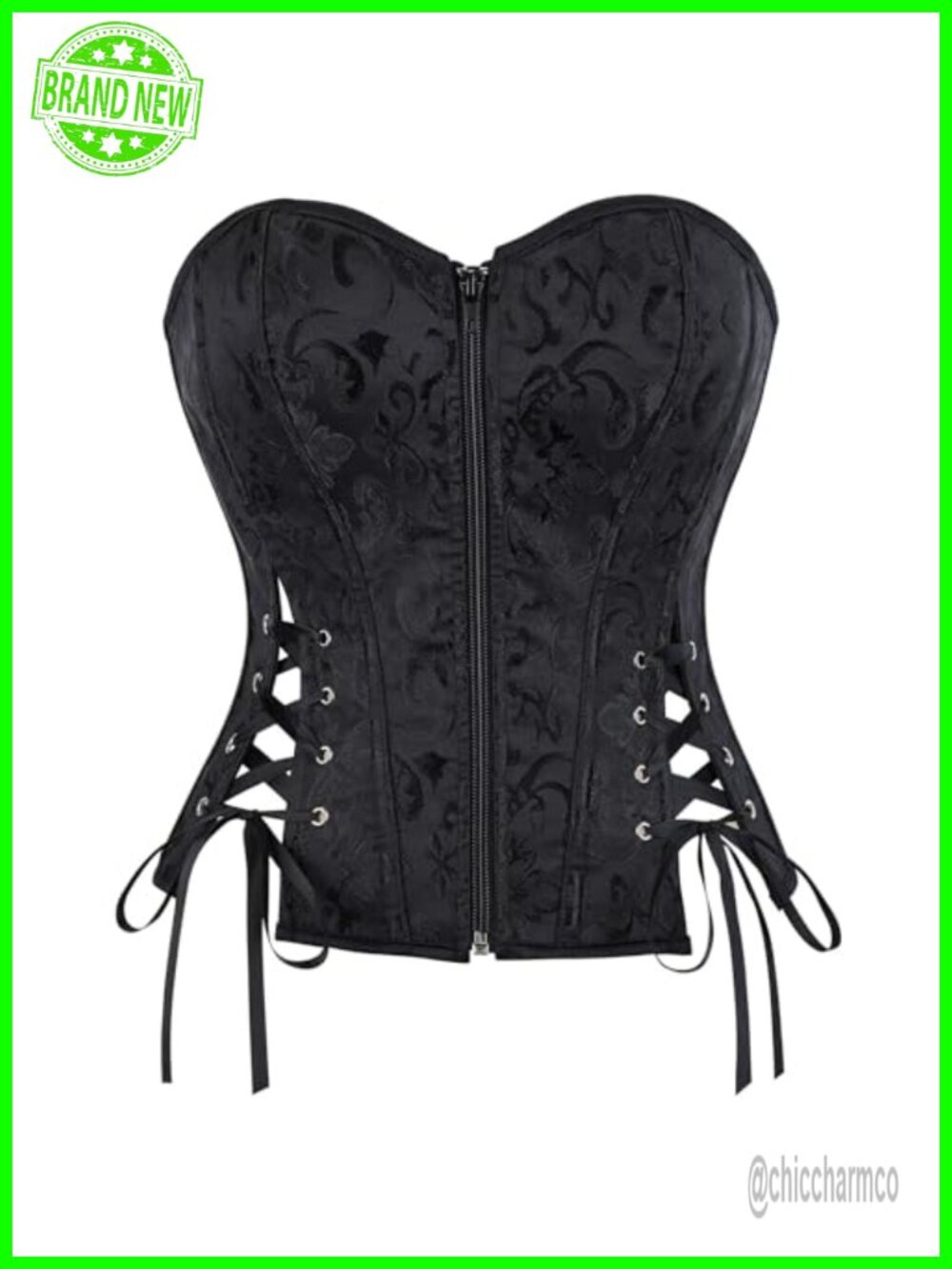 Satin Overbust Corset Top Bustier Lace Up Victorian Renaissance